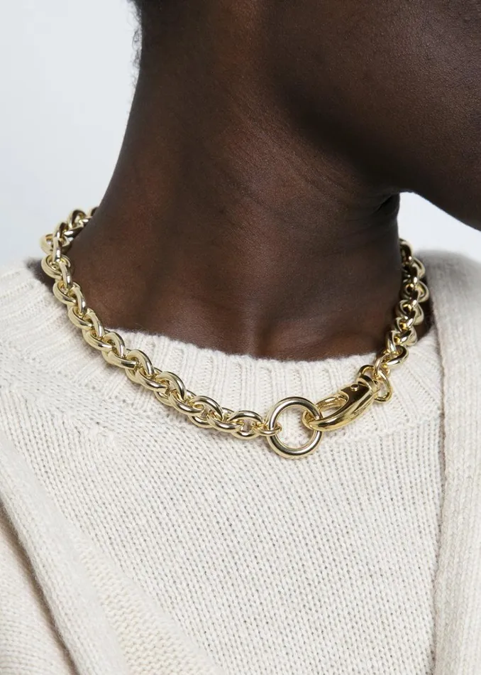 The Frankie Shop Laura Lombardi Cable Chain Necklace 8211 Gold Shop Accessories