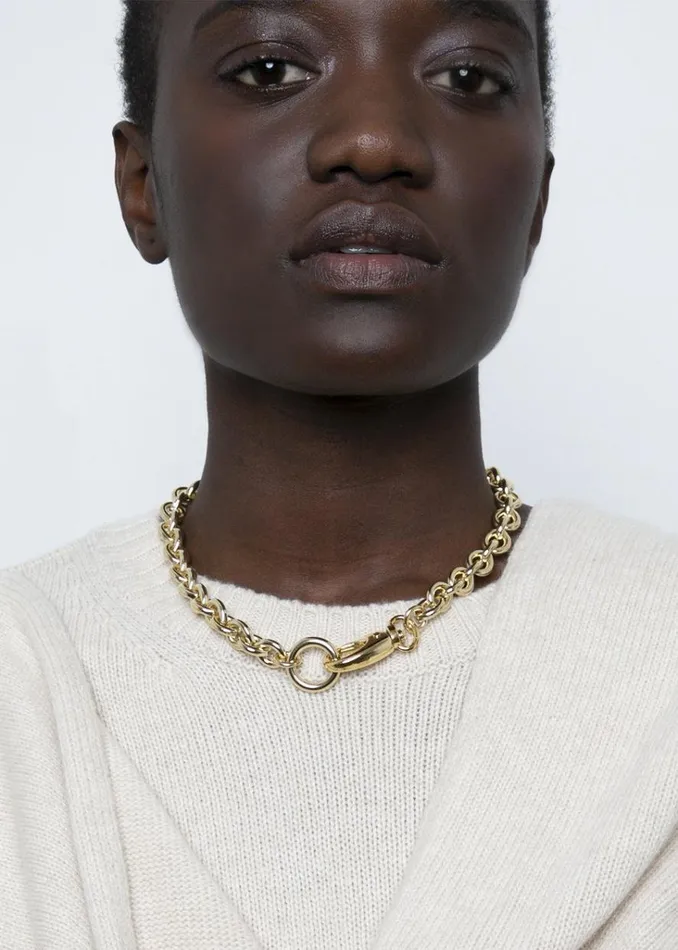 The Frankie Shop Laura Lombardi Cable Chain Necklace 8211 Gold Shop Accessories