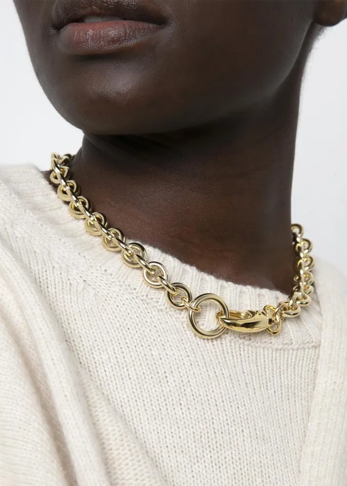 The Frankie Shop Laura Lombardi Cable Chain Necklace 8211 Gold Shop Accessories