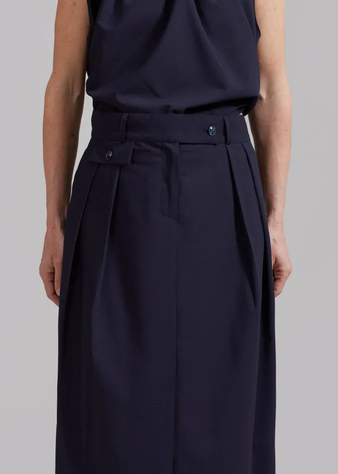 The Frankie Shop Leah Maxi Skirt 8211 Navy Shop Bottoms