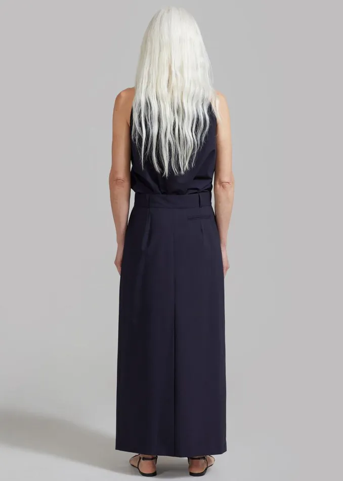 The Frankie Shop Leah Maxi Skirt 8211 Navy Shop Bottoms