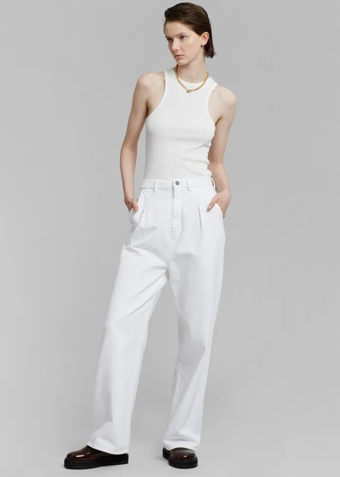 The Frankie Shop Loulou Studio Attu Wide Leg Denim 8211 Ivory Shop Denim