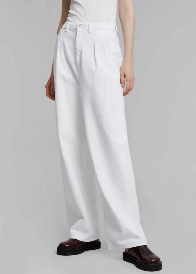 The Frankie Shop Loulou Studio Attu Wide Leg Denim 8211 Ivory Shop Denim