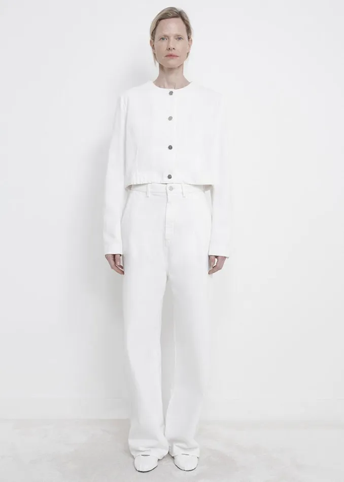 The Frankie Shop Loulou Studio Attu Wide Leg Denim 8211 Ivory Shop Denim