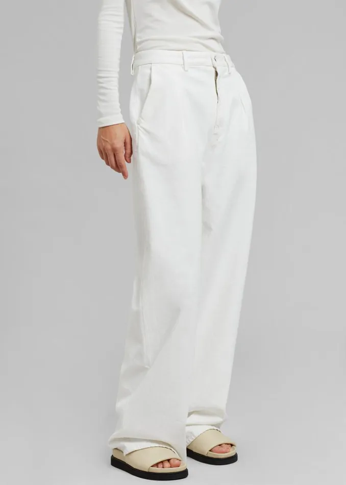 The Frankie Shop Loulou Studio Attu Wide Leg Denim 8211 Ivory Shop Denim
