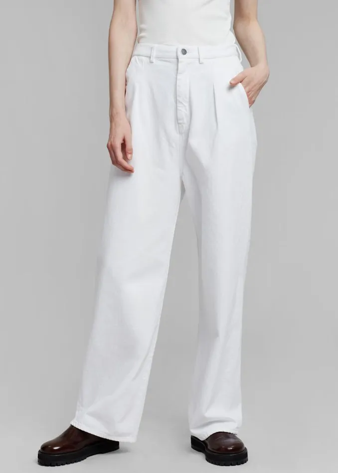 The Frankie Shop Loulou Studio Attu Wide Leg Denim 8211 Ivory Shop Denim