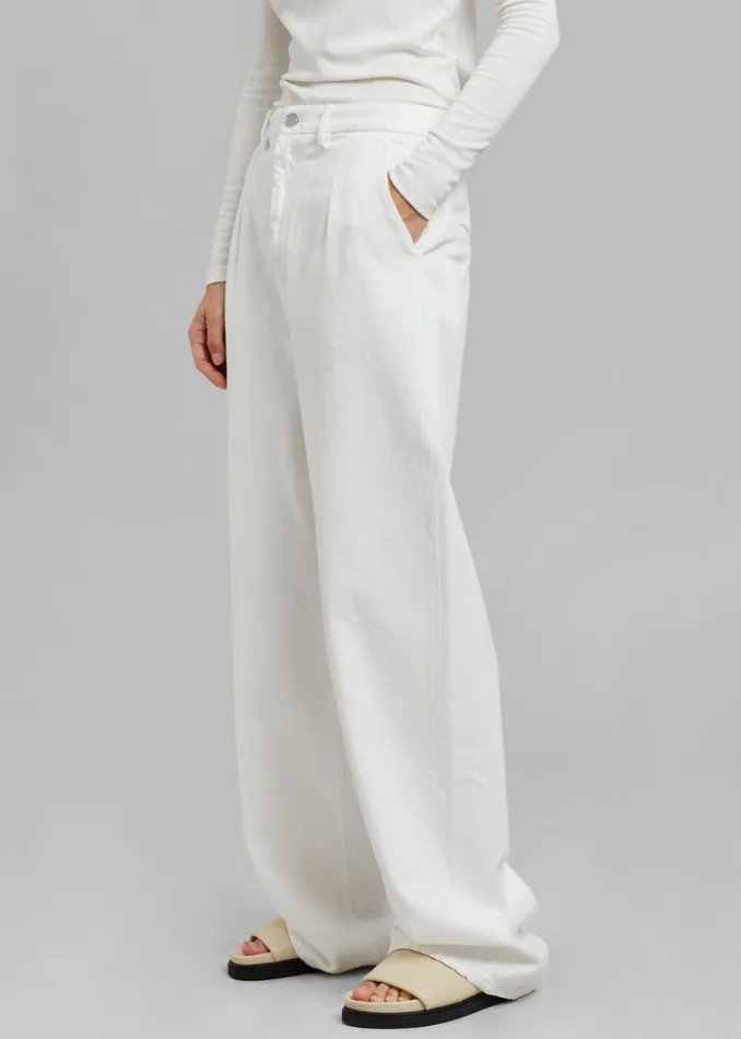The Frankie Shop Loulou Studio Attu Wide Leg Denim 8211 Ivory Shop Denim