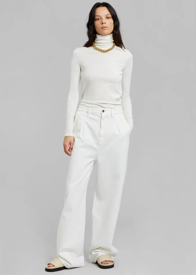 The Frankie Shop Loulou Studio Attu Wide Leg Denim 8211 Ivory Shop Denim