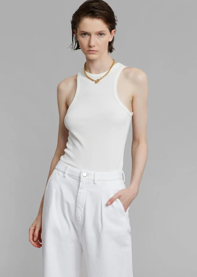 The Frankie Shop Loulou Studio Attu Wide Leg Denim 8211 Ivory Shop Denim