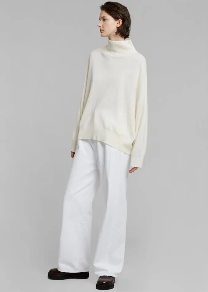 The Frankie Shop Loulou Studio Attu Wide Leg Denim 8211 Ivory Shop Denim