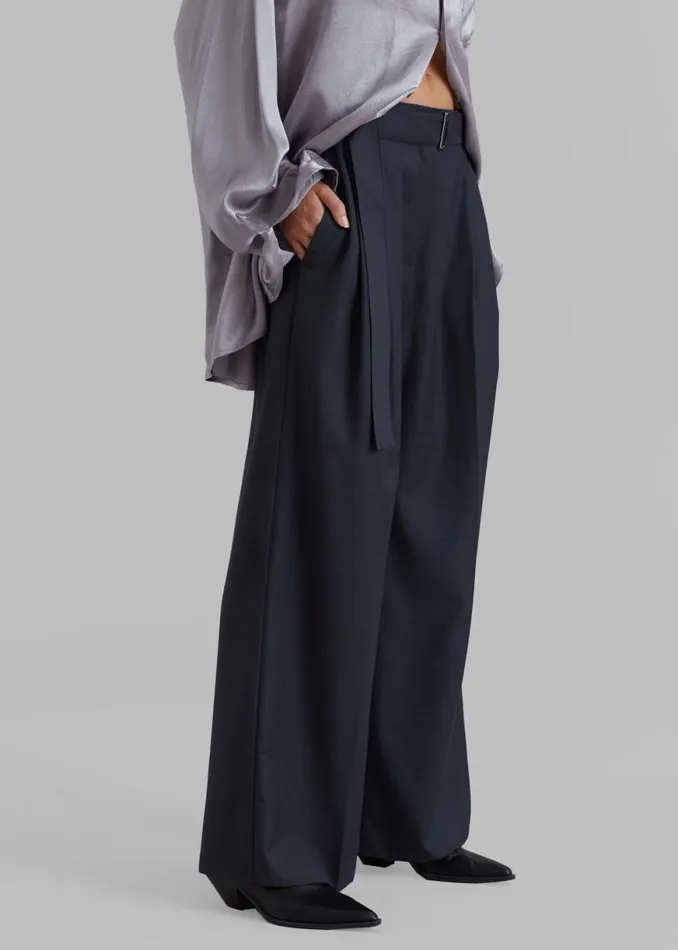 The Frankie Shop Lyxe Belted Pants 8211 Charcoal Shop Bottoms