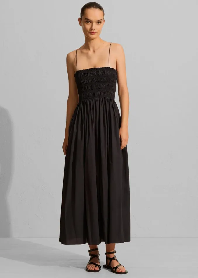 The Frankie Shop Matteau Shirred Bodice Dress 8211 Black Shop Dresses
