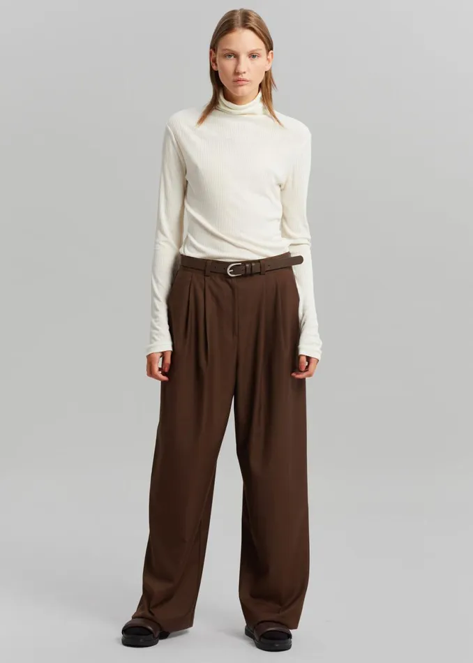 The Frankie Shop Mavo Pleated Pants 8211 Brown Shop Bottoms