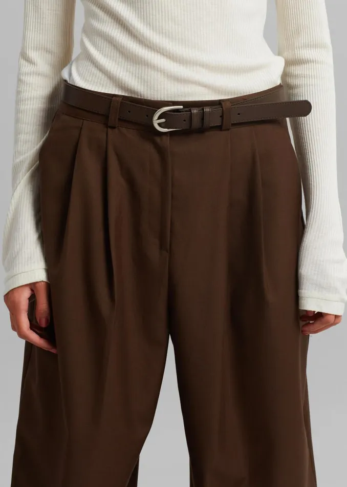 The Frankie Shop Mavo Pleated Pants 8211 Brown Shop Bottoms