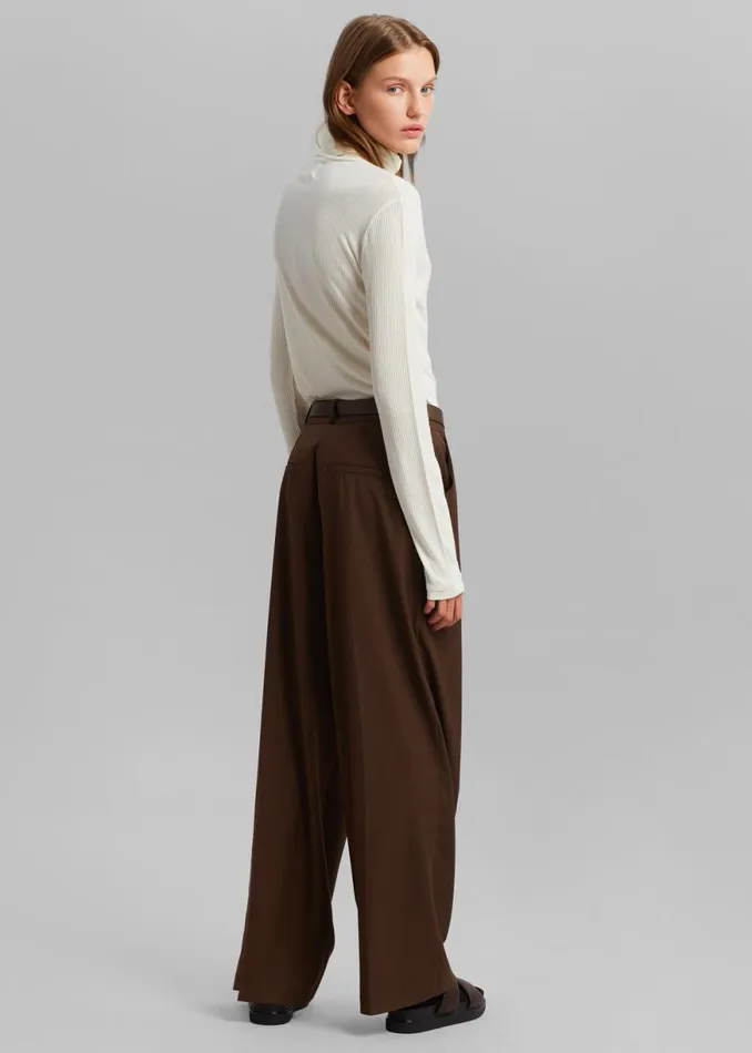 The Frankie Shop Mavo Pleated Pants 8211 Brown Shop Bottoms