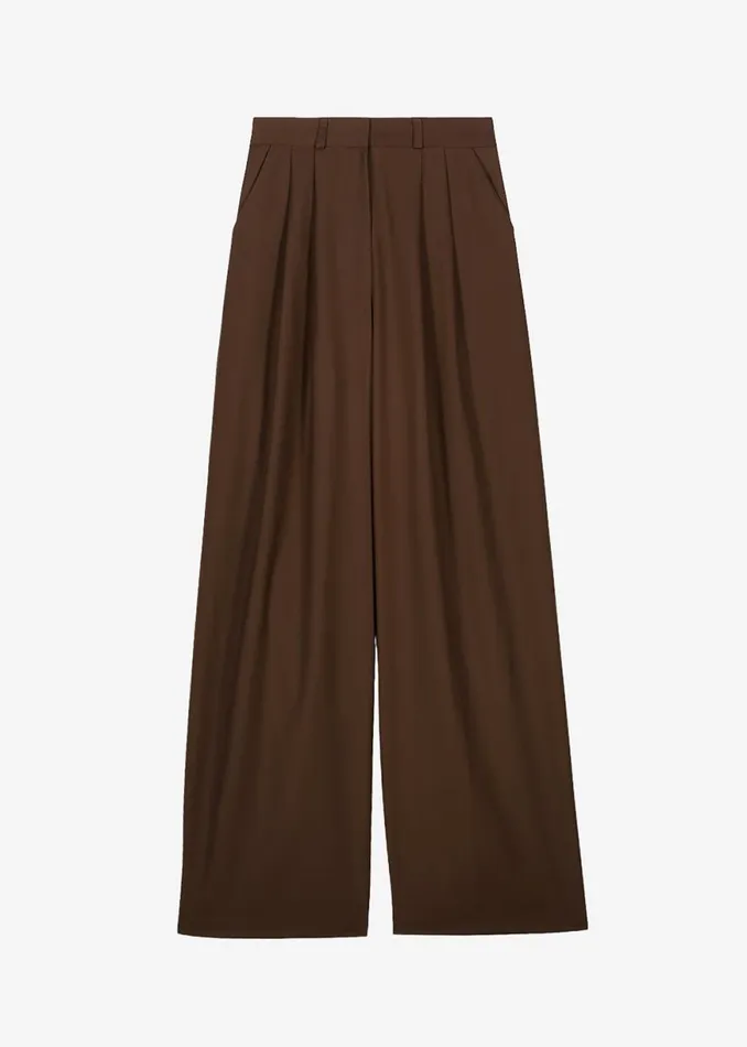 The Frankie Shop Mavo Pleated Pants 8211 Brown Shop Bottoms