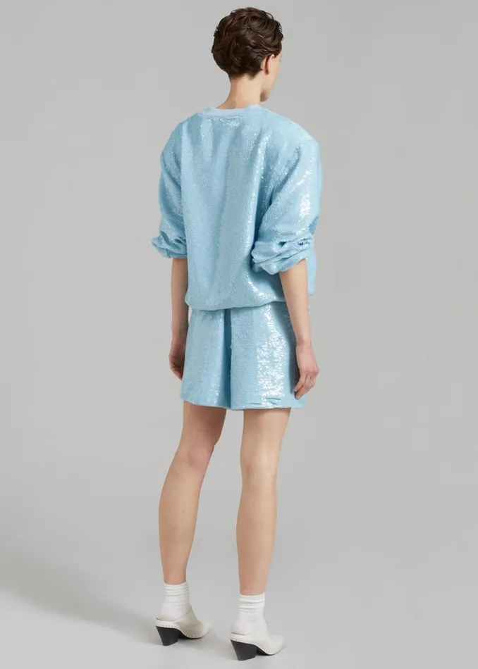 The Frankie Shop Metz Sequins Sweatshirt 8211 Sky Shop Tops