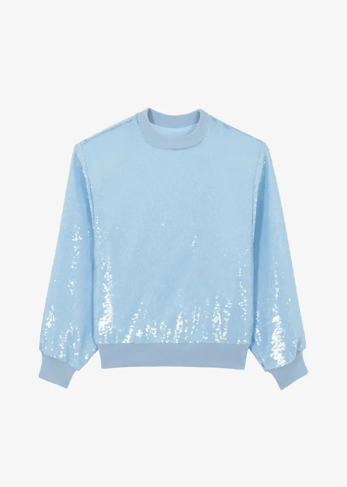 The Frankie Shop Metz Sequins Sweatshirt 8211 Sky Shop Tops