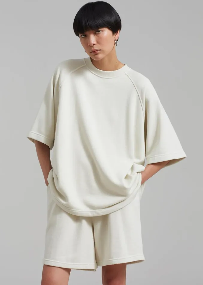 The Frankie Shop Newton Sweat Tee 8211 Beige Shop Clothing