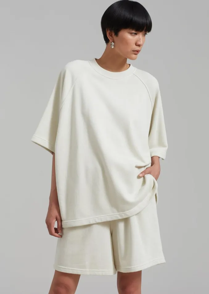 The Frankie Shop Newton Sweat Tee 8211 Beige Shop Clothing