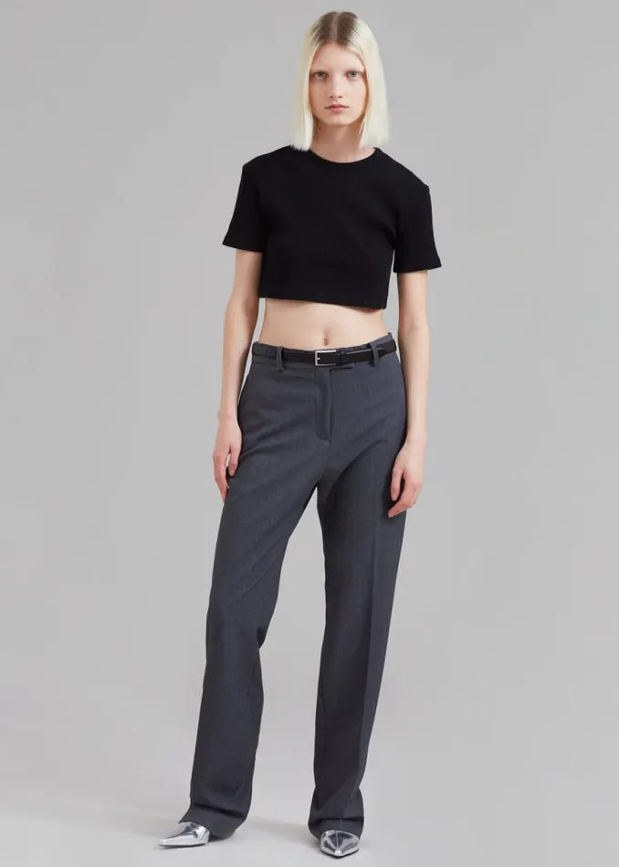 The Frankie Shop Nico Cropped Tee 8211 Black Shop Tops