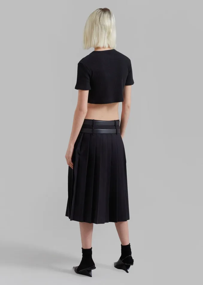 The Frankie Shop Nico Cropped Tee 8211 Black Shop Tops