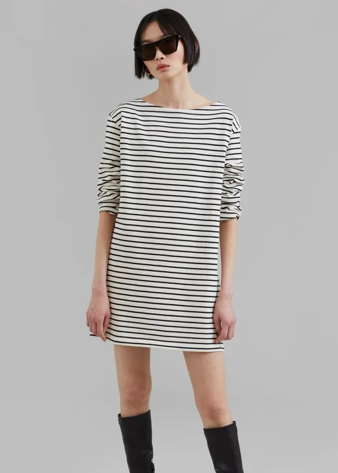 The Frankie Shop Nino Mini Dress 8211 Black Stripe Shop Dresses