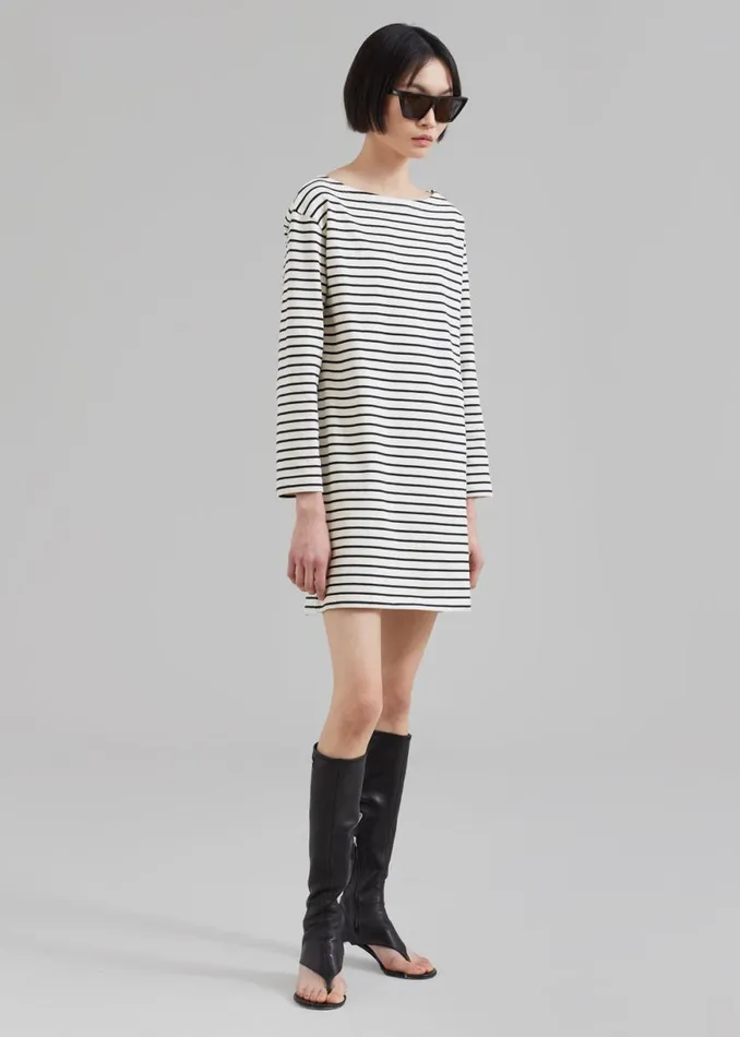 The Frankie Shop Nino Mini Dress 8211 Black Stripe Shop Dresses