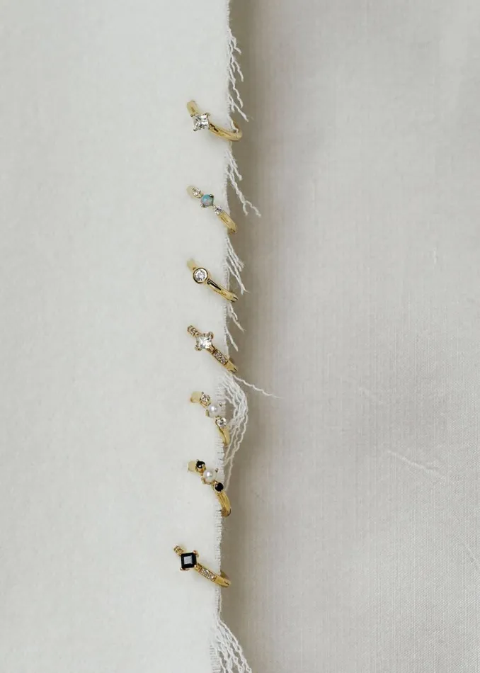 The Frankie Shop Otiumberg White Sapphire Huggie Hoop 8211 Gold Shop Accessories