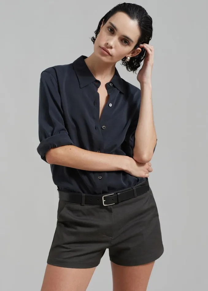The Frankie Shop Palma Shorts 8211 Charcoal Shop Clothing