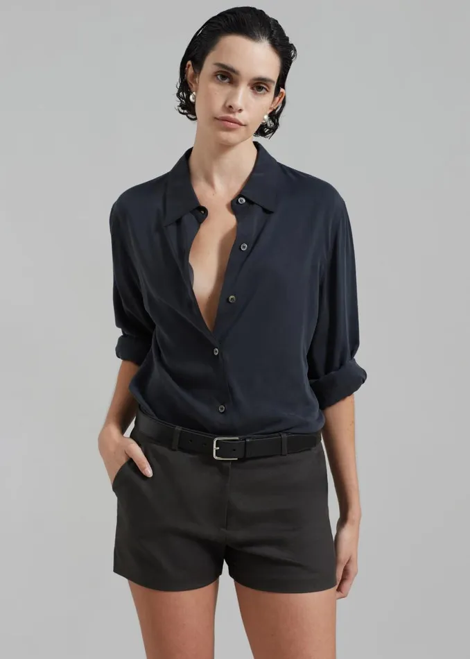 The Frankie Shop Palma Shorts 8211 Charcoal Shop Clothing