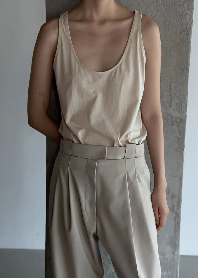 The Frankie Shop Penelope Tank Top 8211 Beige Shop Tops