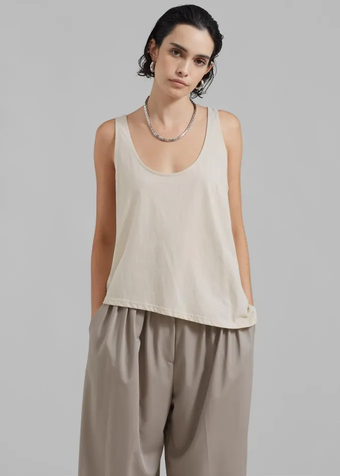 The Frankie Shop Penelope Tank Top 8211 Beige Shop Tops