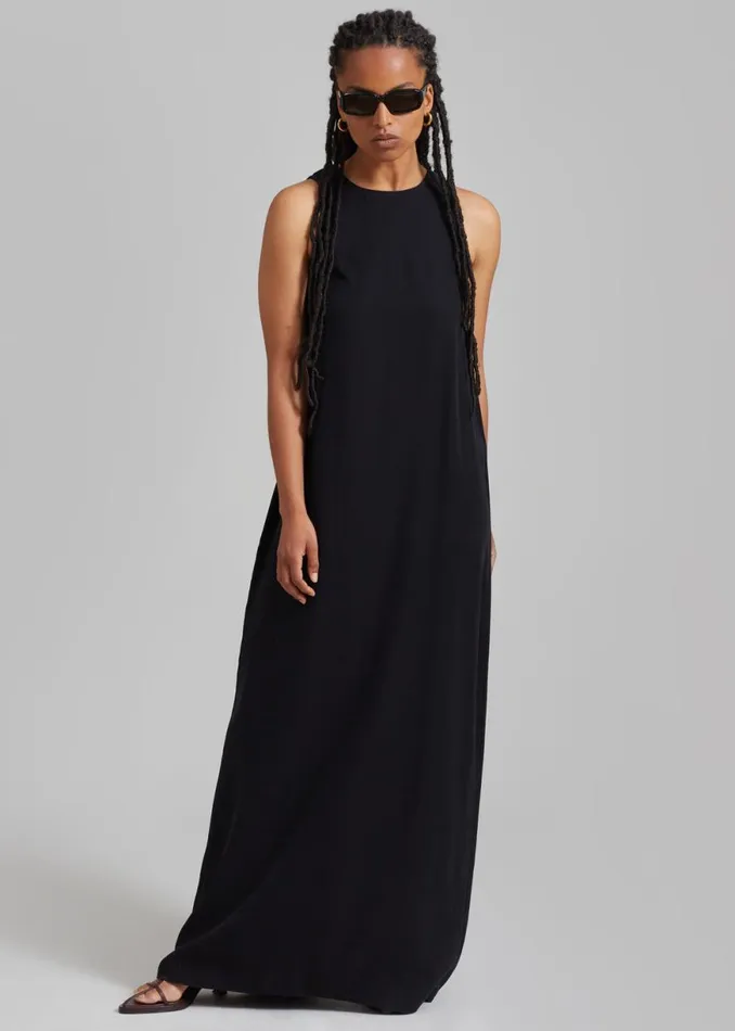 The Frankie Shop Phoebe Sleeveless Maxi Dress 8211 Black Shop Dresses