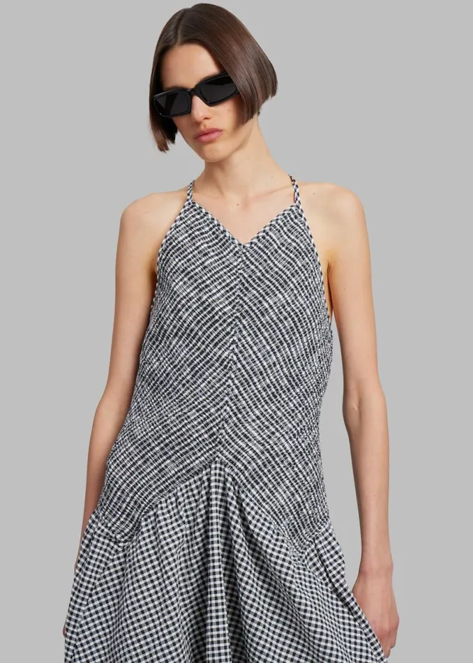 The Frankie Shop Proenza Schouler White Label Gingham Seersucker Smocked Dress 8211 WhiteBlack Shop Dresses