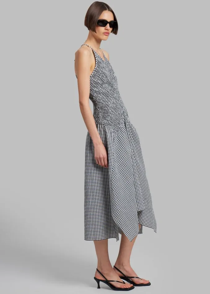The Frankie Shop Proenza Schouler White Label Gingham Seersucker Smocked Dress 8211 WhiteBlack Shop Dresses
