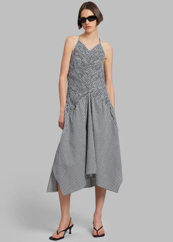 The Frankie Shop Proenza Schouler White Label Gingham Seersucker Smocked Dress 8211 WhiteBlack Shop Dresses