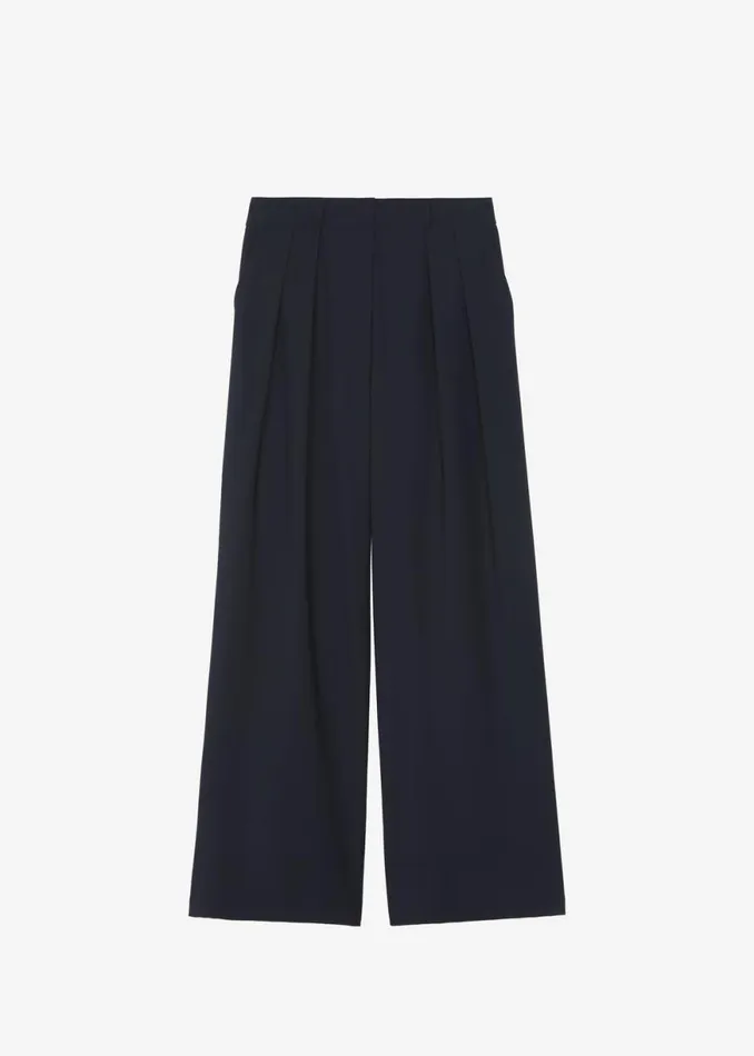 The Frankie Shop Ripley Pleated Trousers 8211 Navy Shop Bottoms