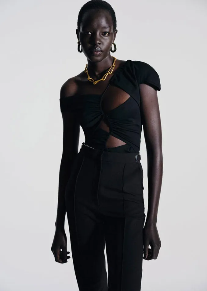 The Frankie Shop Sid Neigum Asymmetrical Cutout Tension Blouse 8211 Black Shop Tops