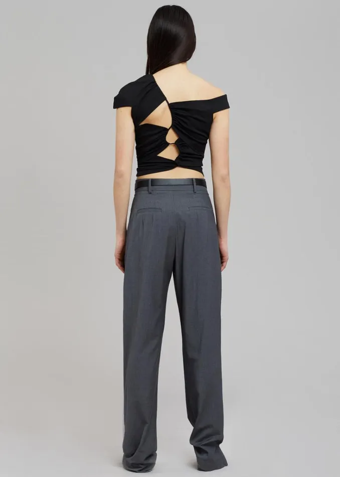 The Frankie Shop Sid Neigum Asymmetrical Cutout Tension Blouse 8211 Black Shop Tops