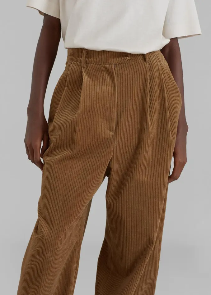 The Frankie Shop Siham Corduroy Pants 8211 Camel Shop Bottoms