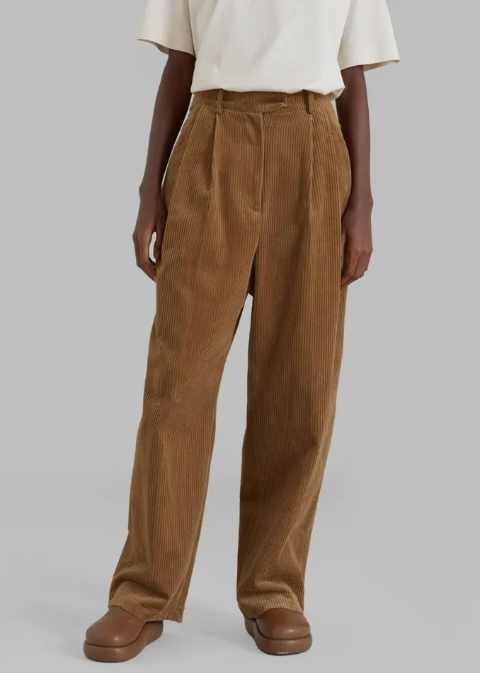 The Frankie Shop Siham Corduroy Pants 8211 Camel Shop Bottoms