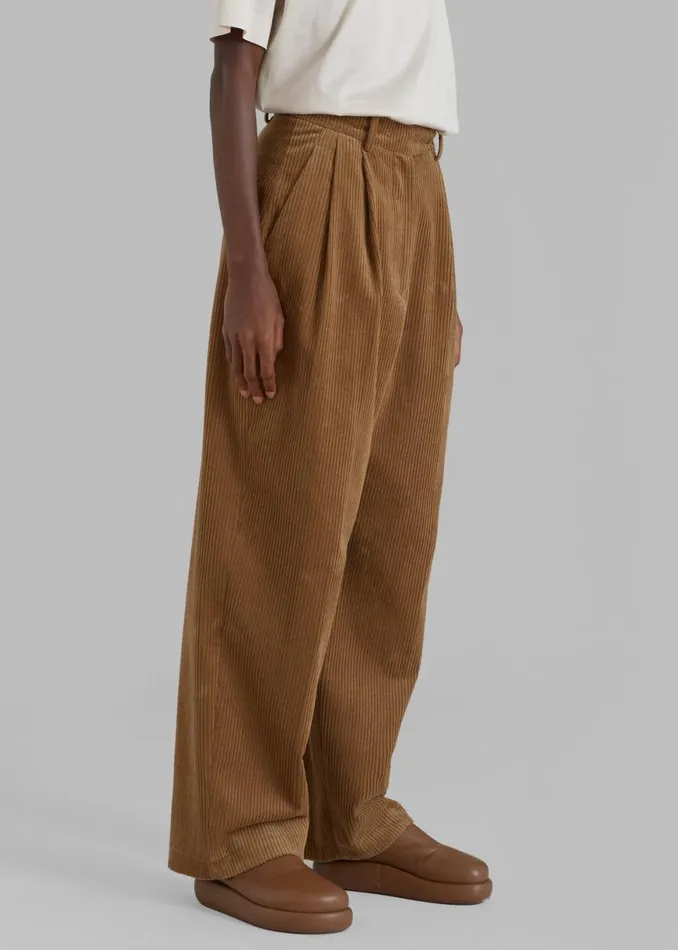 The Frankie Shop Siham Corduroy Pants 8211 Camel Shop Bottoms