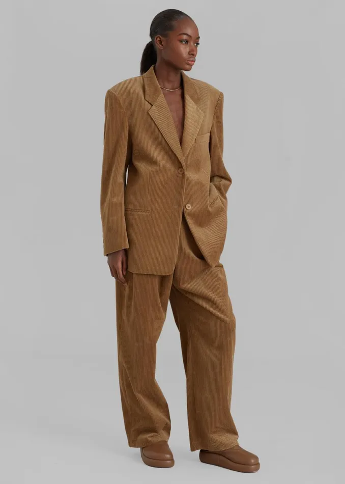 The Frankie Shop Siham Corduroy Pants 8211 Camel Shop Bottoms