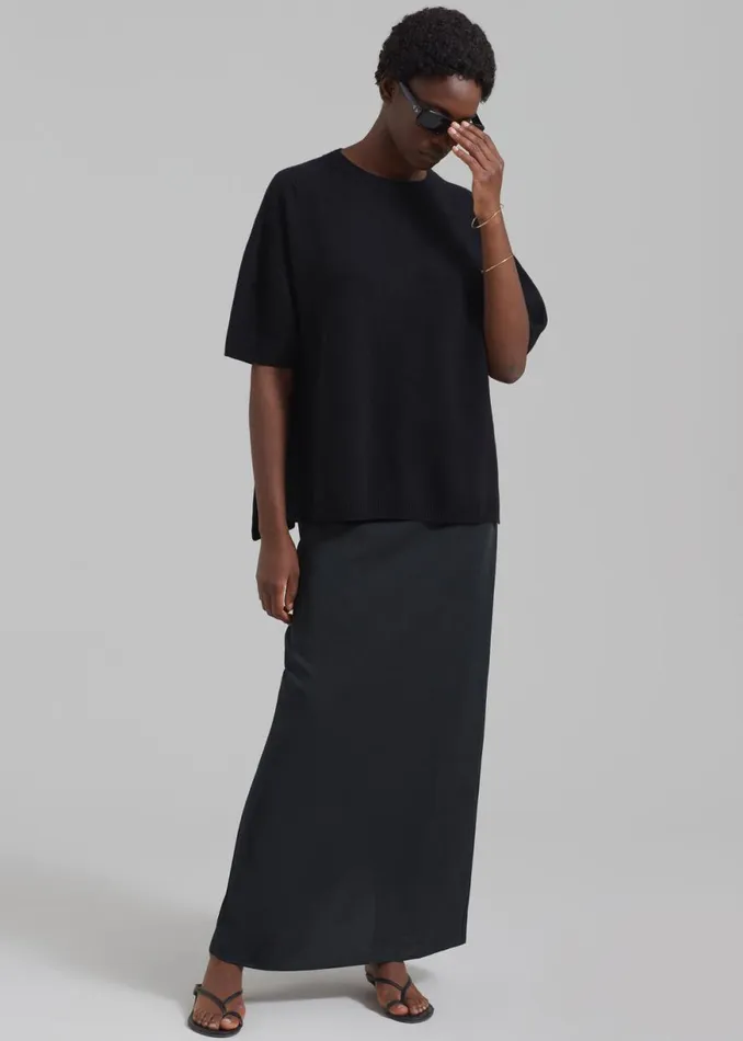The Frankie Shop Sofie Wool Blend Knit Top 8211 Black Shop Clothing