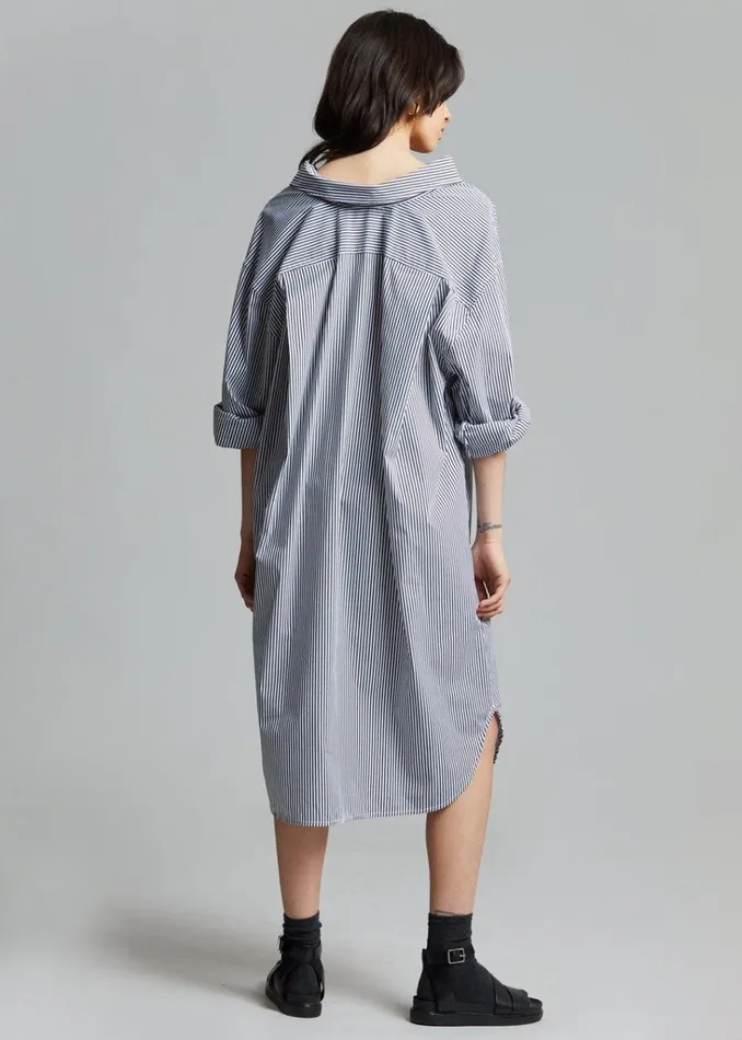 The Frankie Shop Talia Shirt Dress 8211 BlackWhite Stripe Shop Dresses