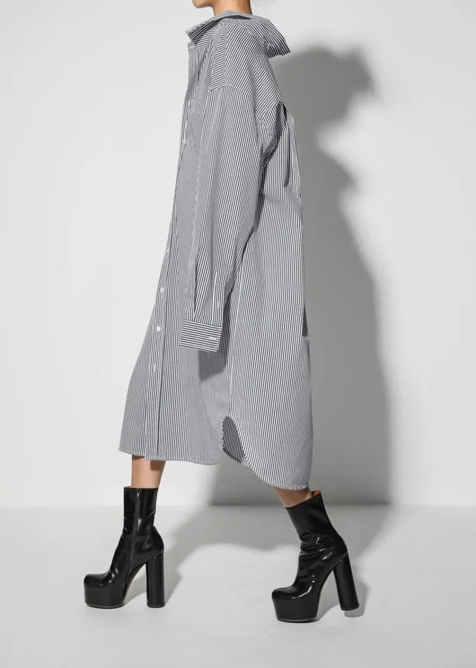 The Frankie Shop Talia Shirt Dress 8211 BlackWhite Stripe Shop Dresses