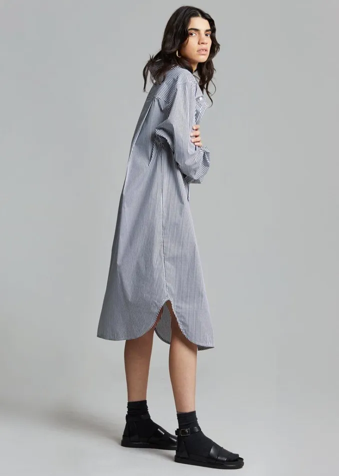 The Frankie Shop Talia Shirt Dress 8211 BlackWhite Stripe Shop Dresses
