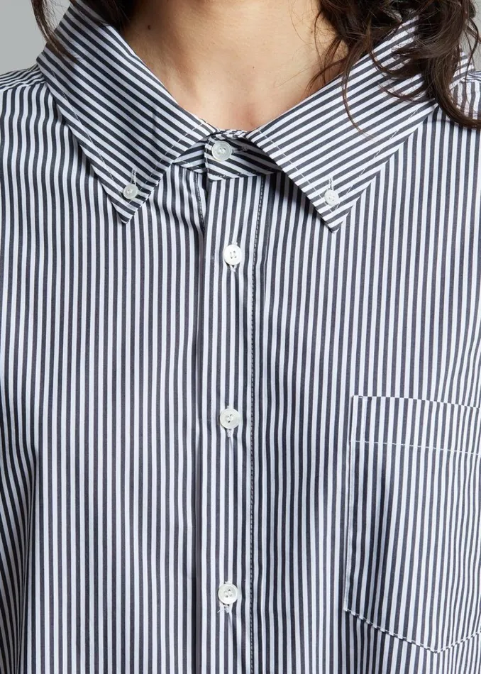 The Frankie Shop Talia Shirt Dress 8211 BlackWhite Stripe Shop Dresses