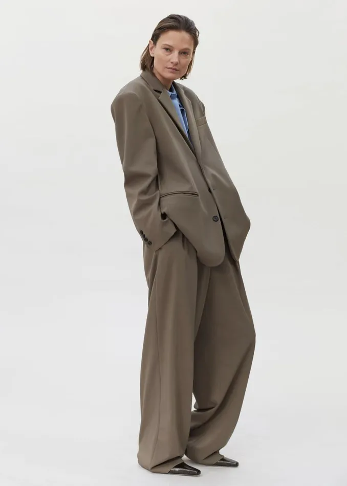 The Frankie Shop Tansy Pleated Trousers 8211 Olive Shop Bottoms